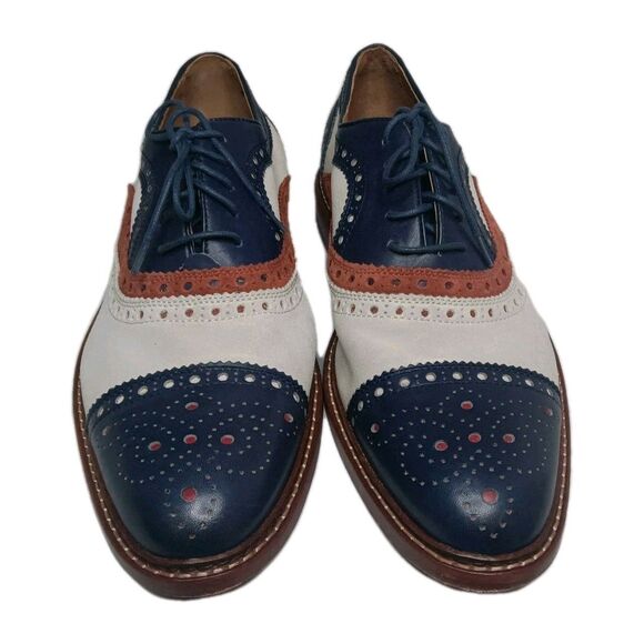 Johnston Murphy Wingtip Oxfords Men\'s 11 M Shoes Brogue Navy Beige Brown main image 6